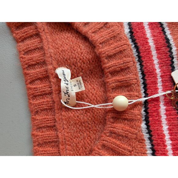 NWT For Love & Lemons Charlie Sweater Dress Sz S Orange Striped Oversize #2A433 - Picture 6 of 8